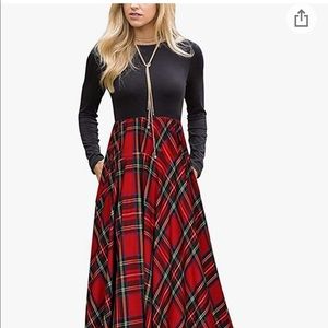 Plaid maxi dress, new w/tags